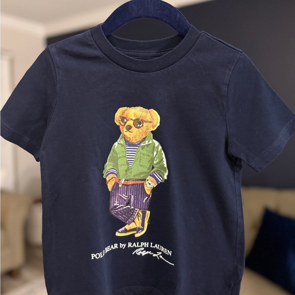 Polo by Ralph Lauren Kids Navy Tee with Bear Design